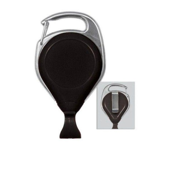 Bilde av Black carabiner No-Twist ID badge reel with belt clip and card clip. 60270142 (DE,SE,NO,FI,RO,PL)